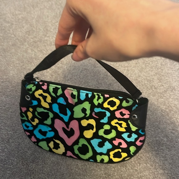 Other - Colorful velvet front Leopard Print kids girl purse